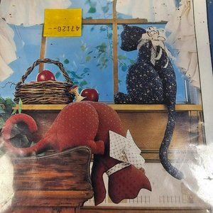 Karli's Kittys Fabric Panel Cat Doll Craft Kit SEALED Past Times Karen's Coop